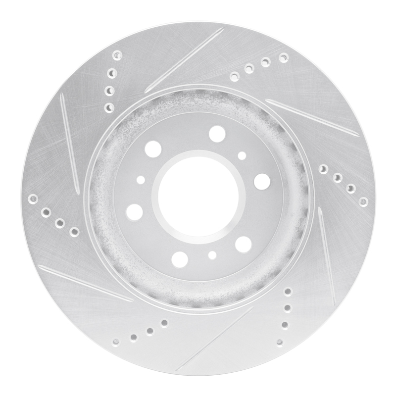 Buick TERRAZA Brake Rotor (1) - Front Right - R1 Concepts - Drilled & Slotted - Silver - `06-`09